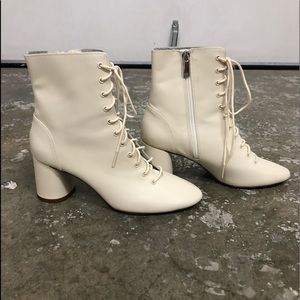Zara Trafaluc Woman’s Ankle Boots Cream Size 8